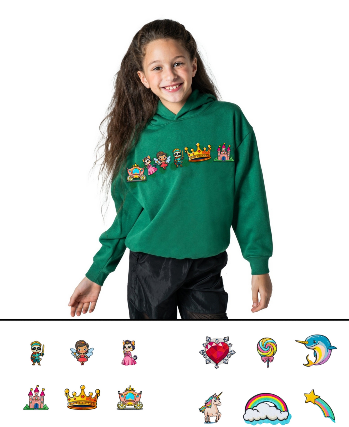 Shop Rabble Clothing Toddler Unisex Customizable Hoodie Bundle With Fairy Tale Wonders Dabblz In Precious Emerald
