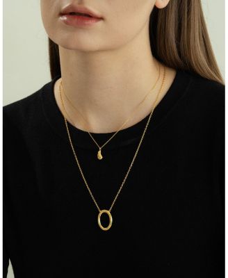 Sterling Silver 18k Gold Plated Brynn Circle Necklace Holiday Gift Idea