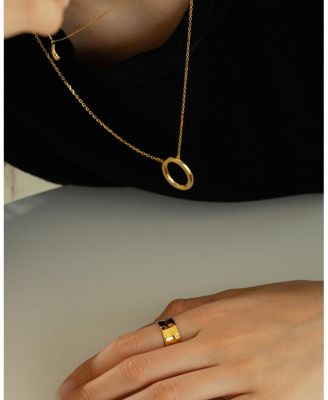 Sterling Silver 18k Gold Plated Brynn Circle Necklace Holiday Gift Idea