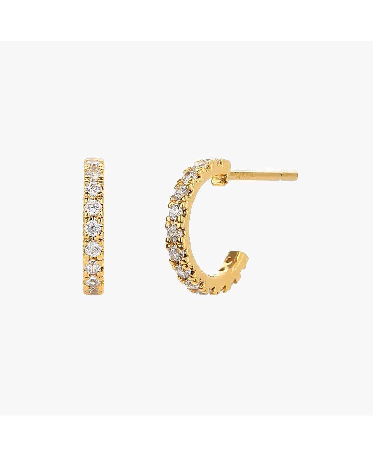 Sterling Silver 18k Gold Plated Miranda Single Hoop Earrings - Gold
