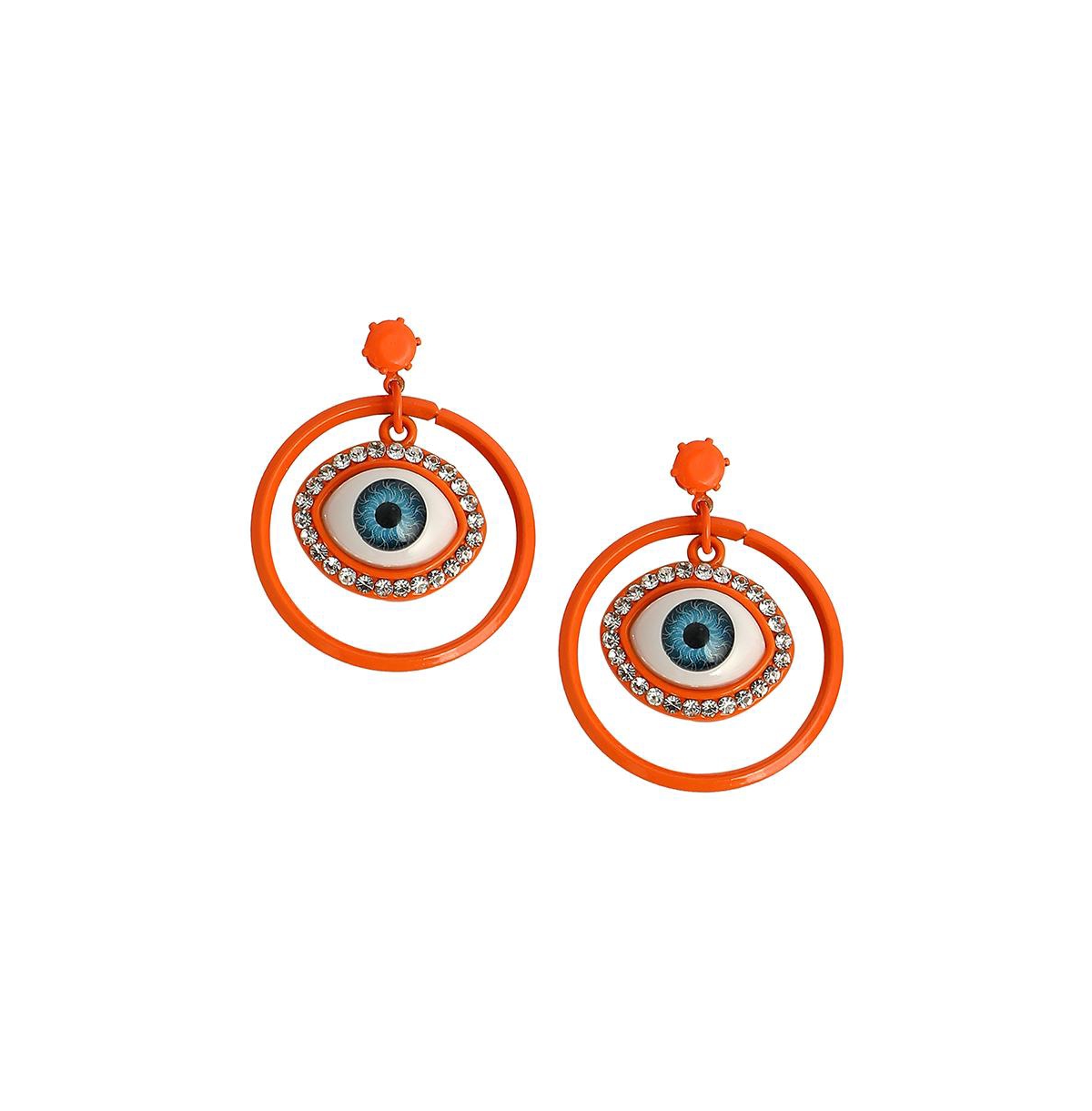 Sohi Women's The Evil-eye Loop Drop Earrings In Orange