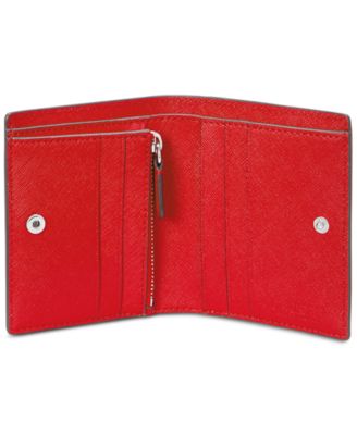 Boxed Crosshatch Leather Compact Wallet
