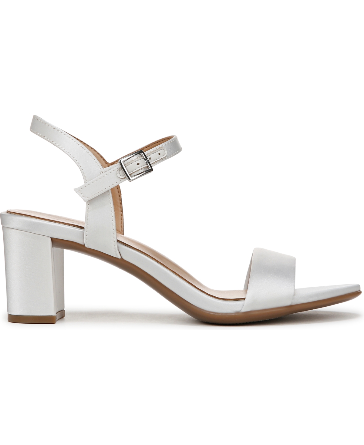 Naturalizer Bristol Ankle Strap Sandals In Pearl White Satin