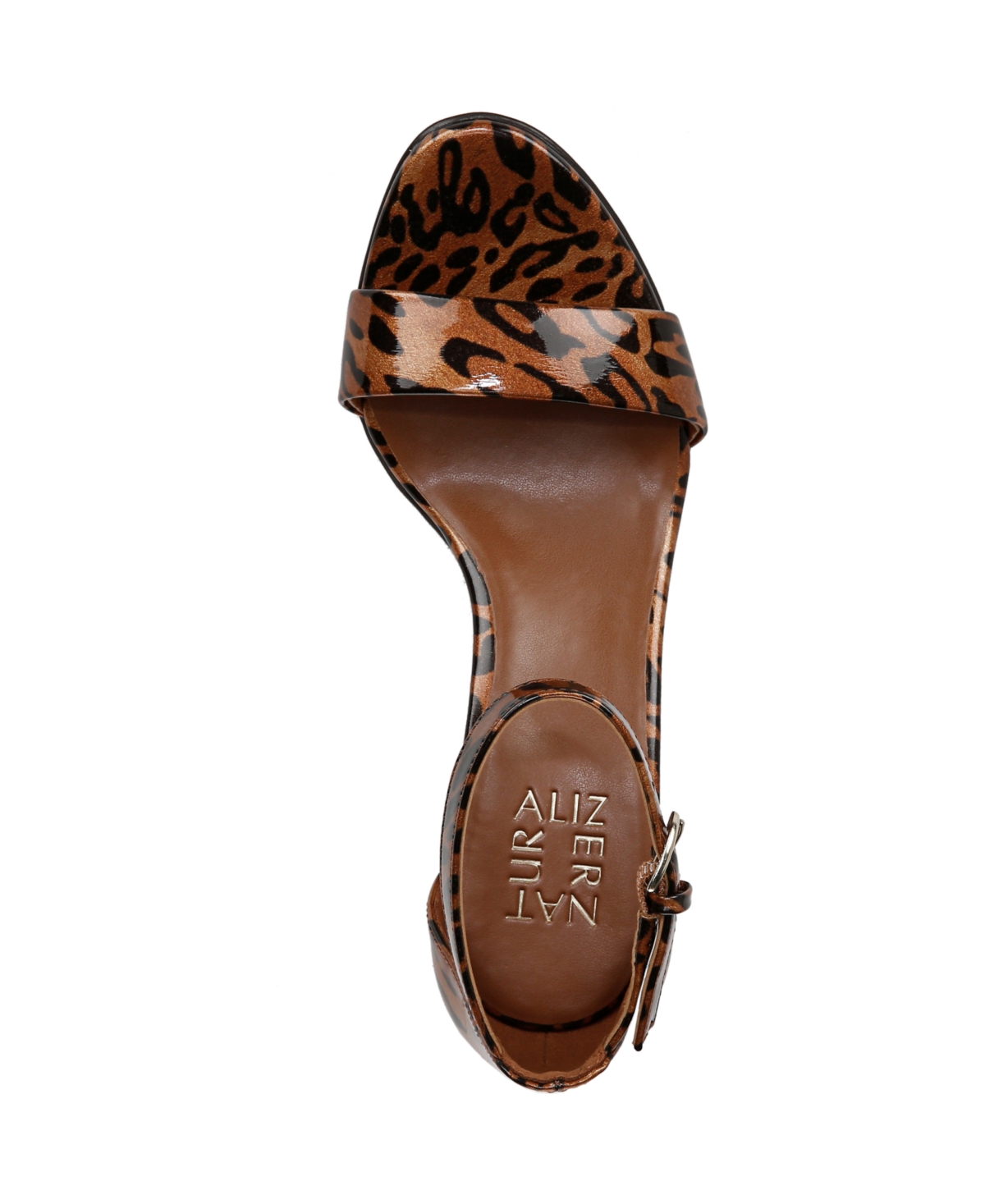 Naturalizer Vera Ankle Strap Dress Sandals In Leopard Print Faux Patent