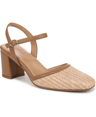 Women's Wave Square Toe Ankle Strap Pumps