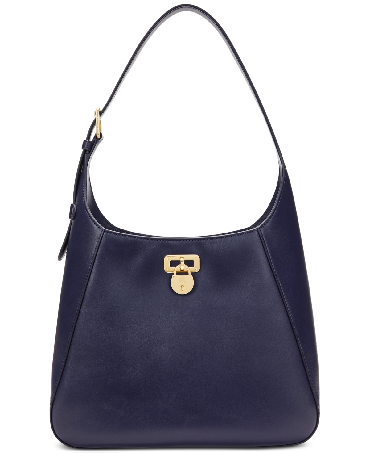 Leather Medium Tanner Shoulder Bag In Refined Navy