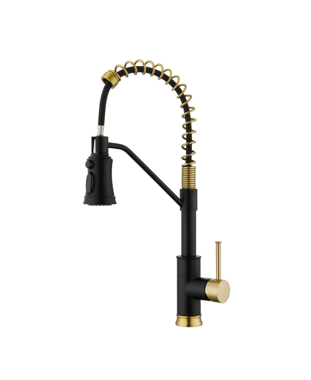 Pull out Touchless Single Handle Kitchen Faucet with MotionSense - Matte black gold