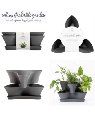 Collins Modular 2-Tier Multi-Level Vertical Herb Planter, Charcoal