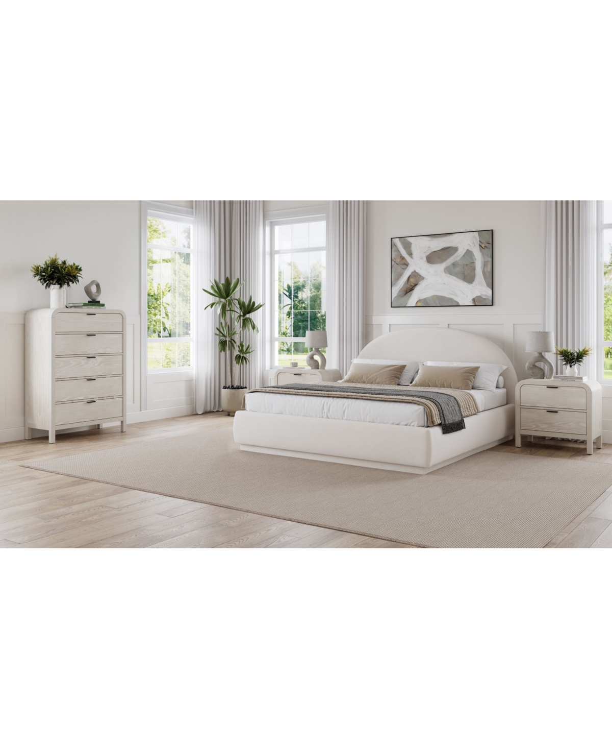 MACY'S LUNARE 3-PC. BEDROOM SET (QUEEN BED, CHEST & NIGHTSTAND) 