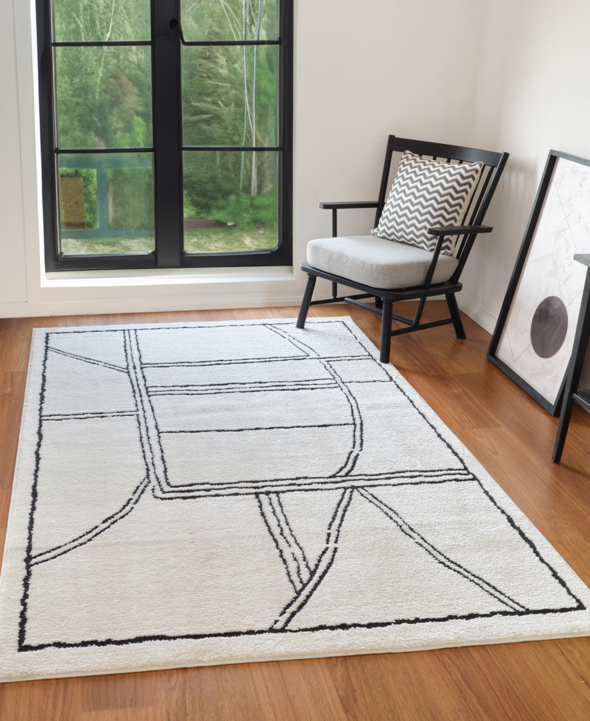 Amer Rugs Monotone Mnt1 5'x8' Area Rug In White