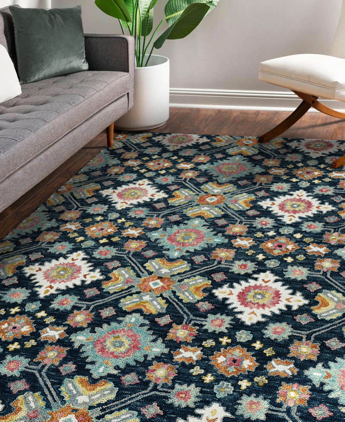 Amer Rugs Jackson Jac3 4'x6' Area Rug In Navy
