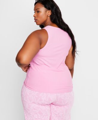 Women's Ribbed High-Neck Sleep Tank XS-3X, Exclusively at Macy's