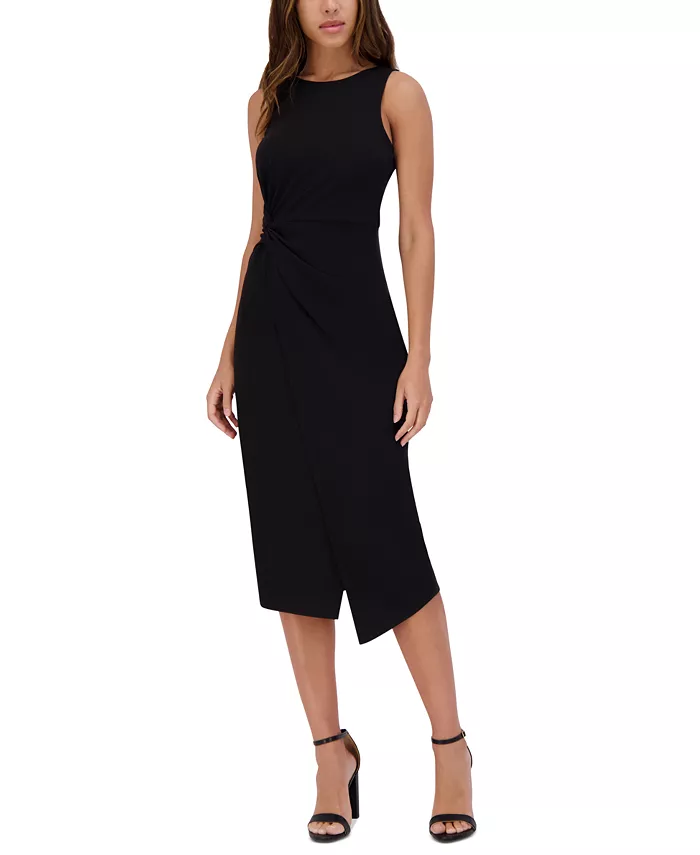 Women's Ruched Side-Twist Sleeveless Midi Dress - thumbnail 6
