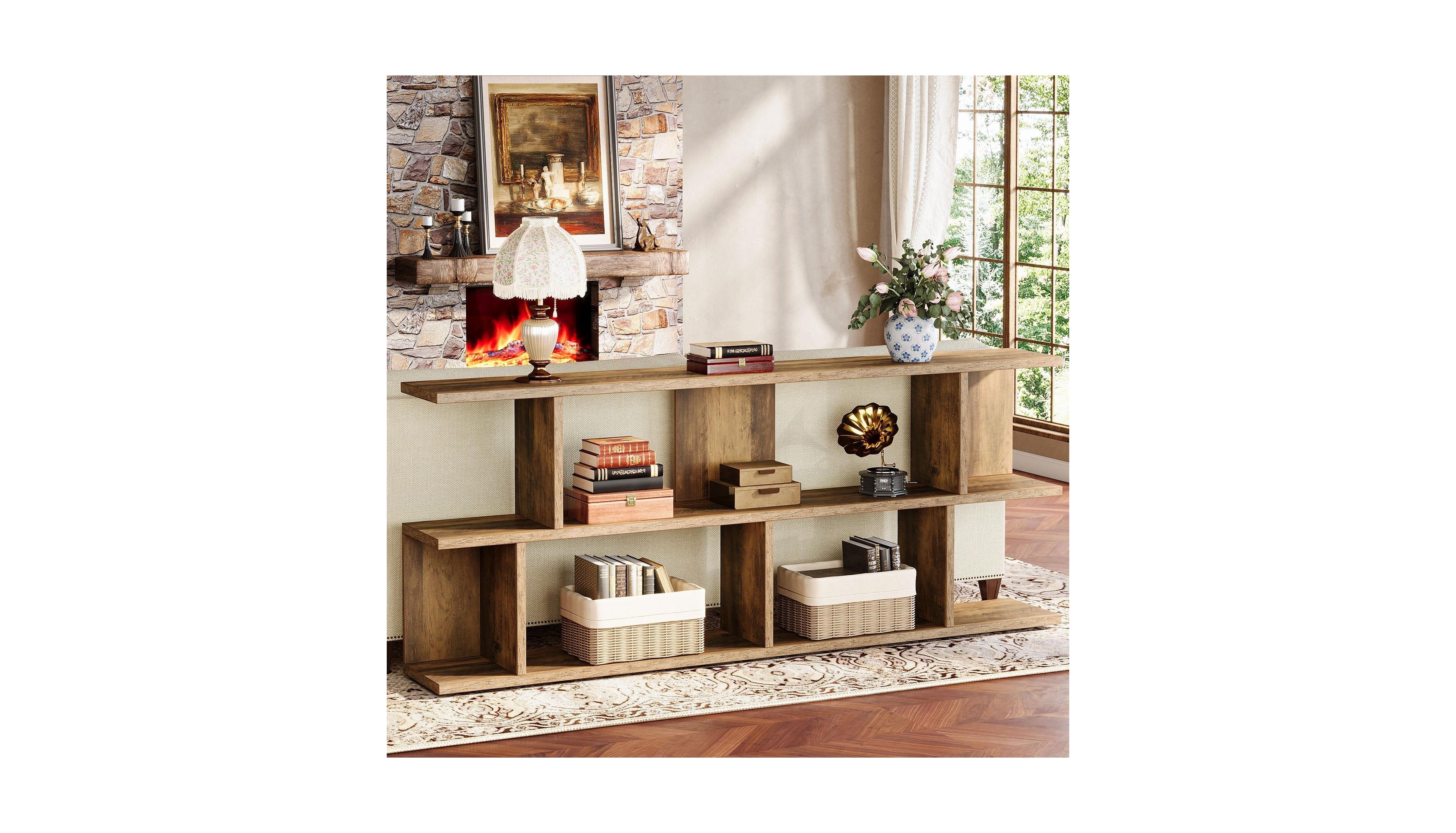 Tribesigns 71" Console Table, 3 Tier Farmhouse Sofa Table with Storage