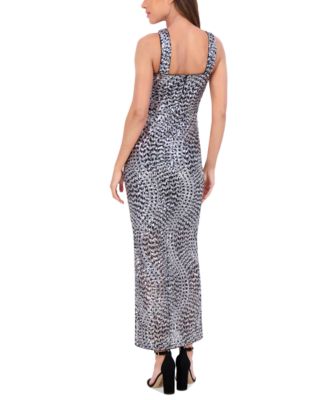 Women's Sequined Halter Maxi Dress