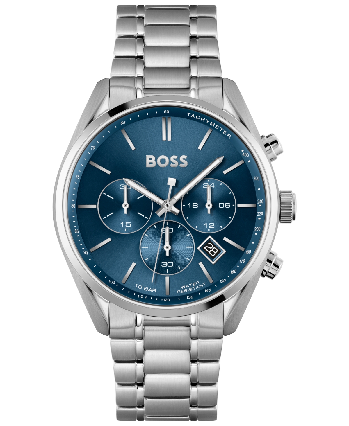 Men's Chronograph Champion Stainless Steel Bracelet Watch 44mm - Silver