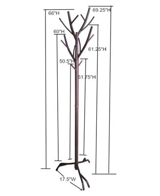 - Metal Hall Tree Freestanding Coat & Hat Rack with Branches, Bronze