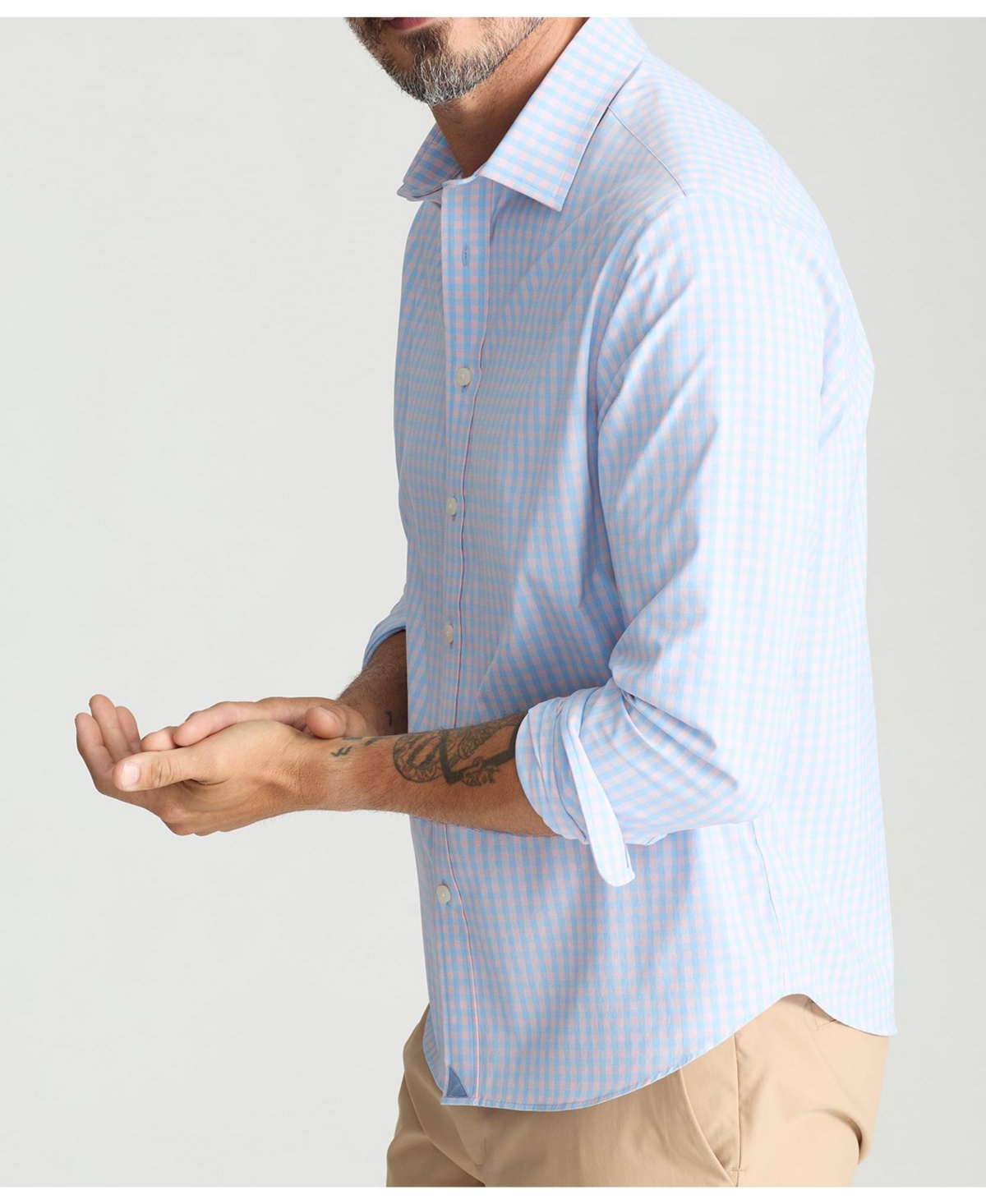 Men's Regular Fit Wrinkle-Free Performance Benson Button Up Shirt - Pink