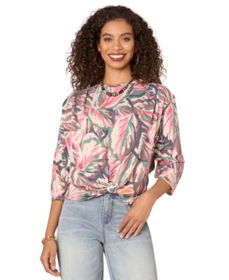 Democracy - Petite Boat-Neck Knot-Hem Top