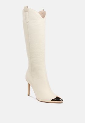 Womens Ridda Metallic Cap Toe Denim Boots