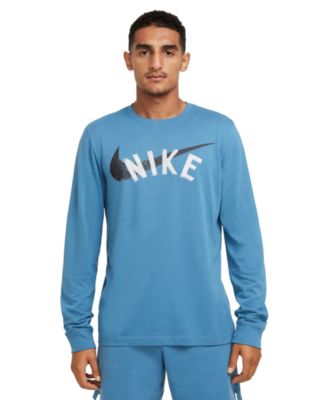 Nike - Men's Dri-FIT Long Sleeve Crewneck Logo Graphic Fitness T-Shirt