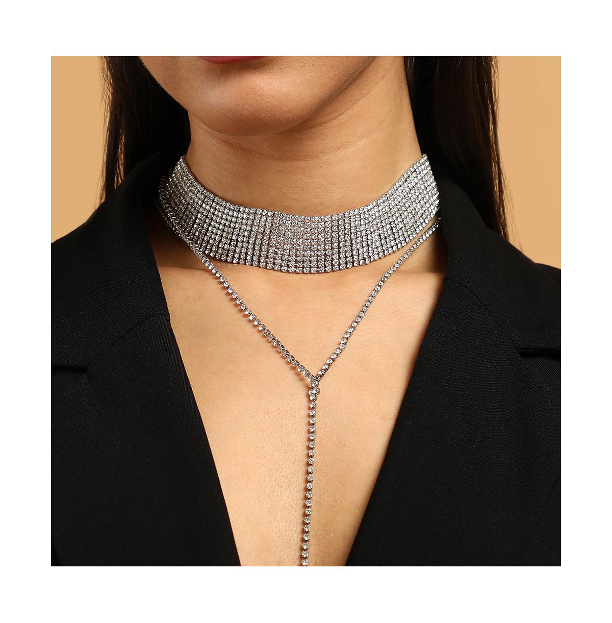 Sohi Women's The Bijou Multi-layer Necklace In Silver