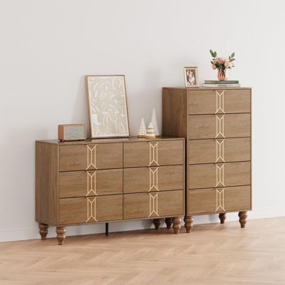 1 PC Wooden Modern 6 Drawer Dresser
