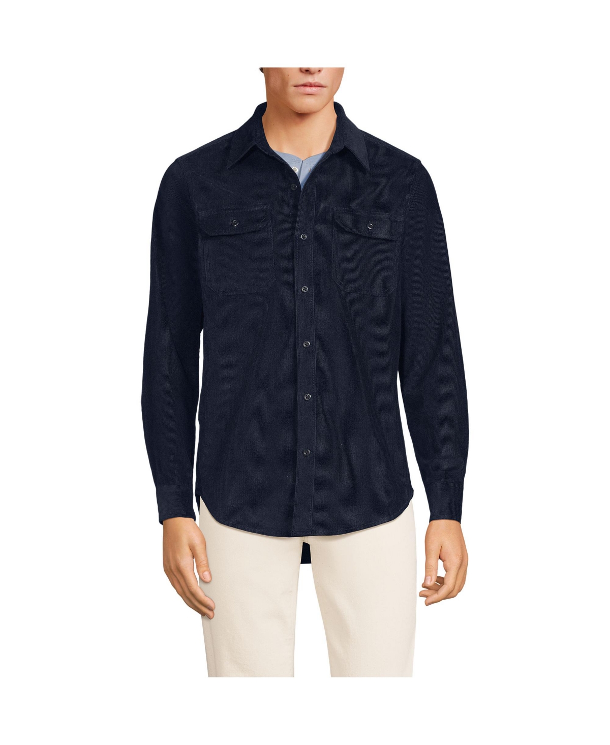 Men's Long Sleeve Corduroy Shirt - Radiant navy
