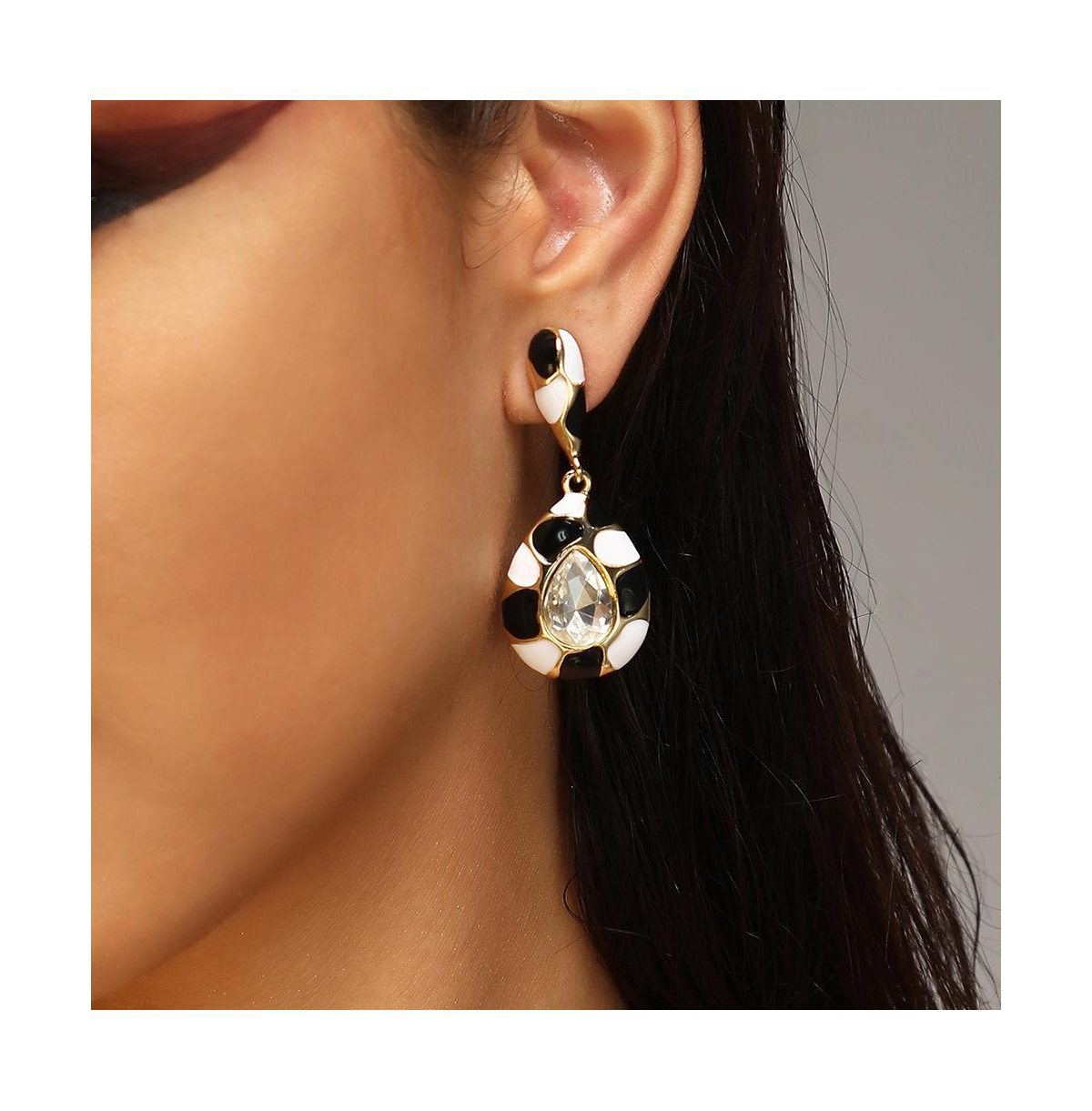Sohi Women's The Cleo Drop Earrings In Black