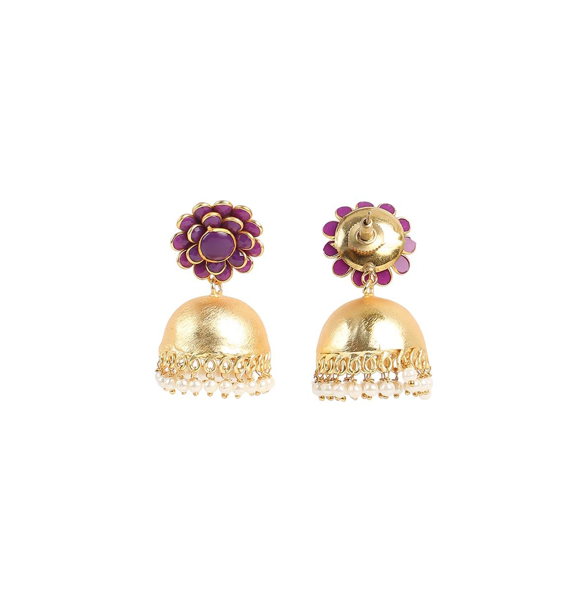 Sohi Women's The Zaria Drop Earrings In Purple