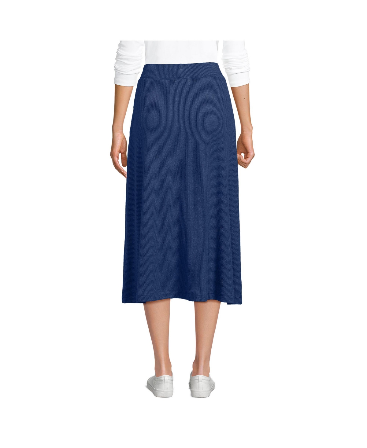 Lands' End Women's Cozy Rib Midi Wrap Skirt