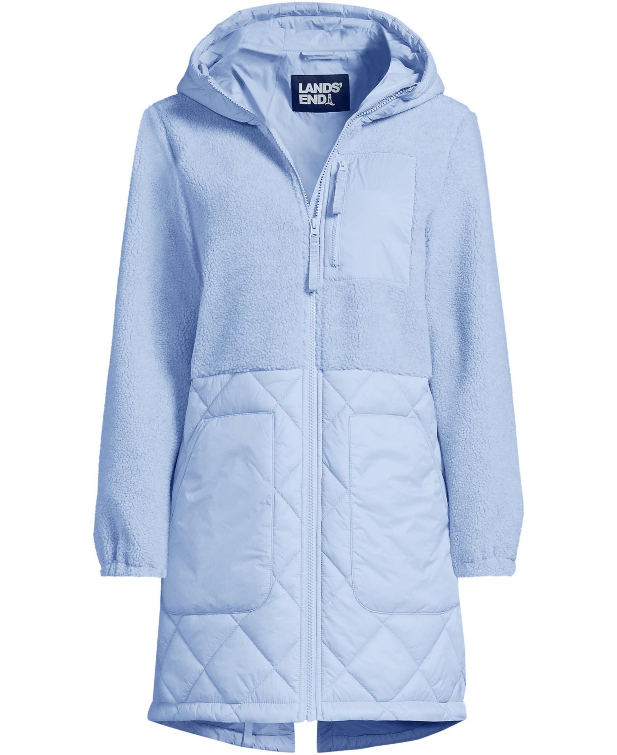 Lands' End Women's High Pile Quilted Mixed Media Parka