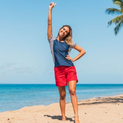 Women's Loose Fit Short Sleeve UPF 50+ Adele Swim Top