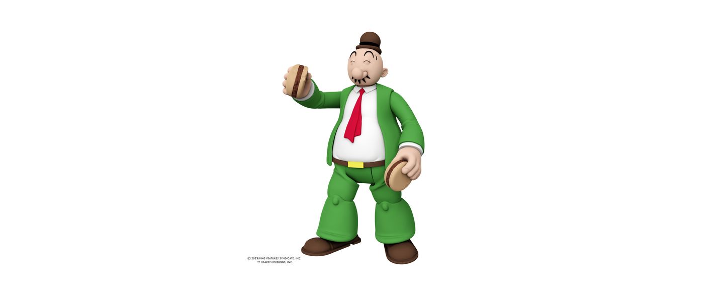 Детская фигурка Popeye Power Stars J. Wellington Wimpy Retro-Style 7-Point Articulation 5" Action Figure, Ages 8+, цвет: Open Miscellaneous — фото 3