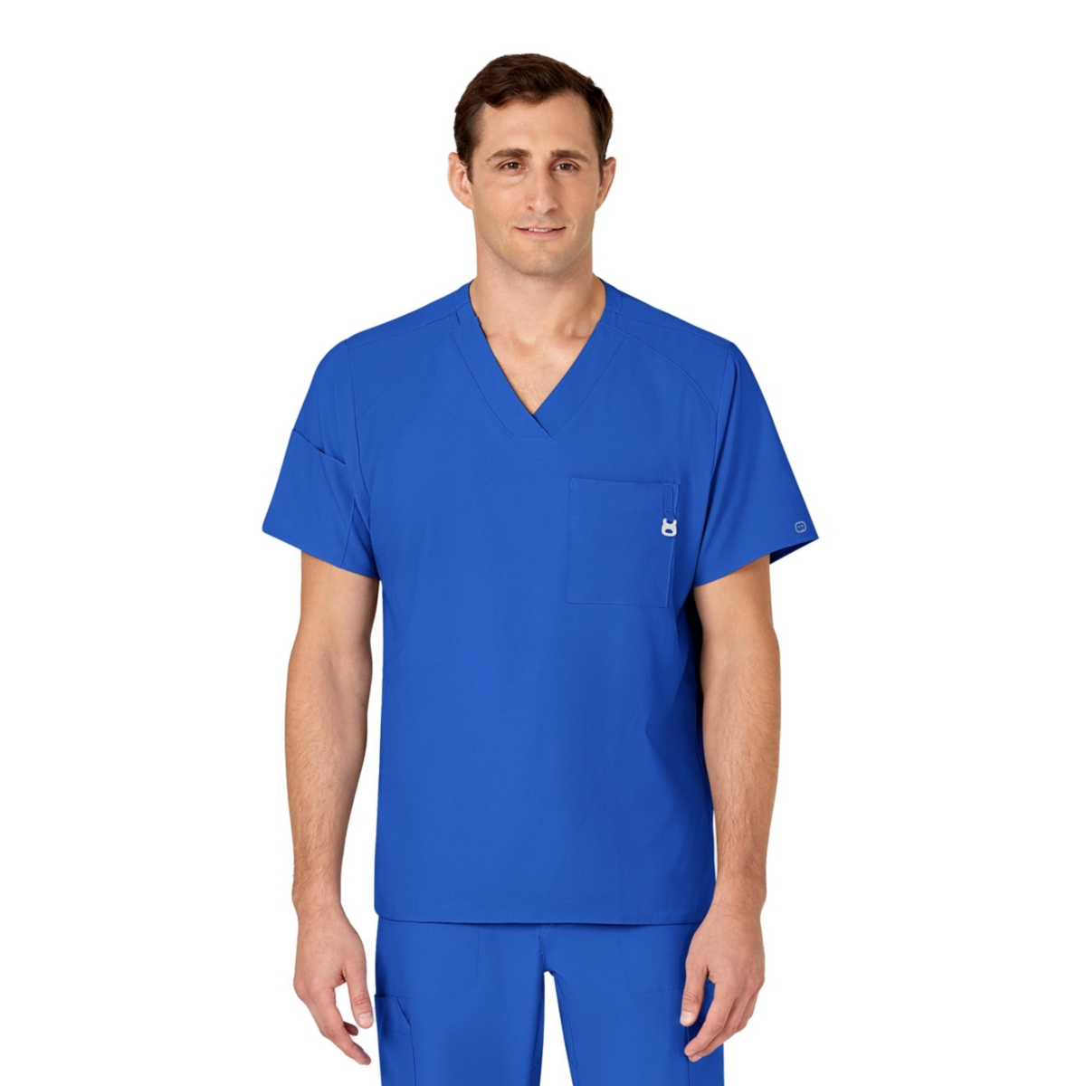 Men's W123 V-Neck Scrub Top - Charcoal heather