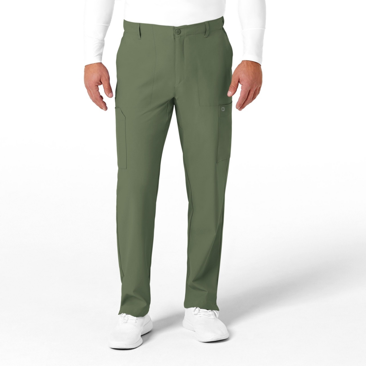 Men's W123 Flat Front Cargo Scrub Pant - Charcoal heather