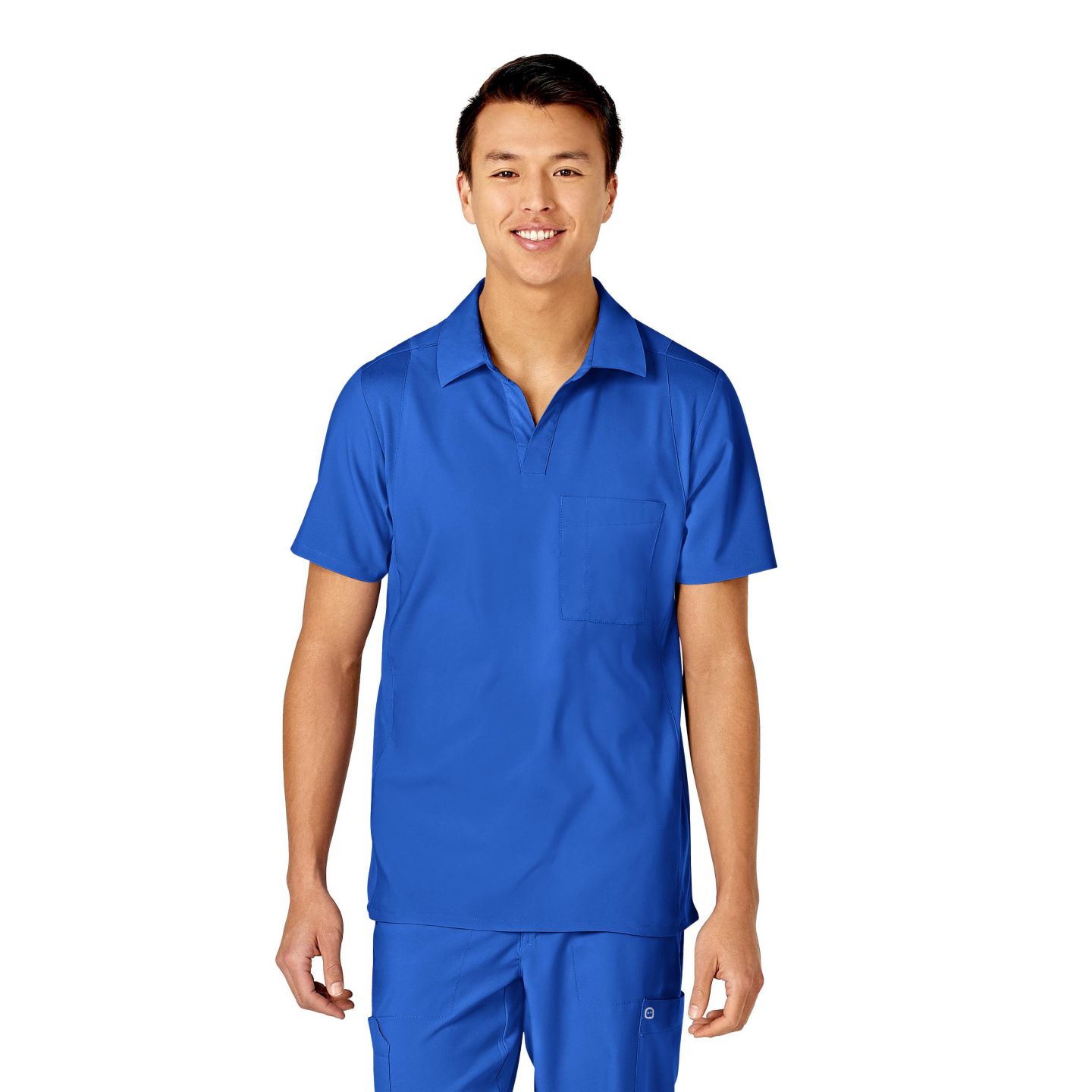 Мужской топ Wink W123 Collar Scrub, цвет: Королевский синий — фото 1