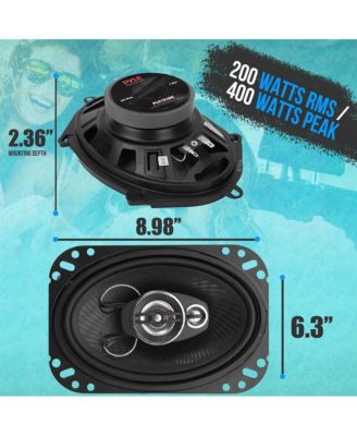 6'' x 8'' Three-Way Triaxial Car Speaker System, 400W, Black (Pair)