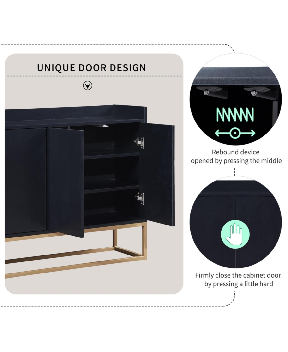 Slickblue Elegant Modern Sideboard Buffet Cabinet with Ample Storage for Dining Room and Entryway