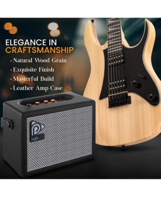 38.7" Full Size Electric Guitar Kit - Includes Amplifier, Travel Bag, and Accessories, Natural Finish (PEGKT781N)