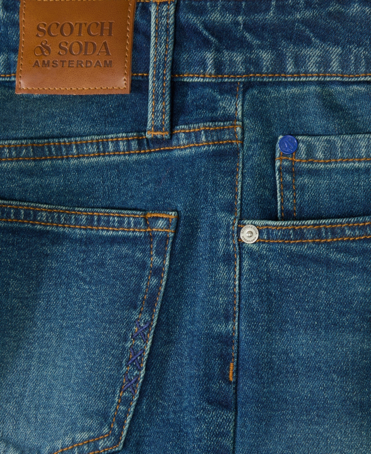 Scotch & Soda Big Boys 5 Pocket Loose Tapered Fit Jean In Classic Blue Wash