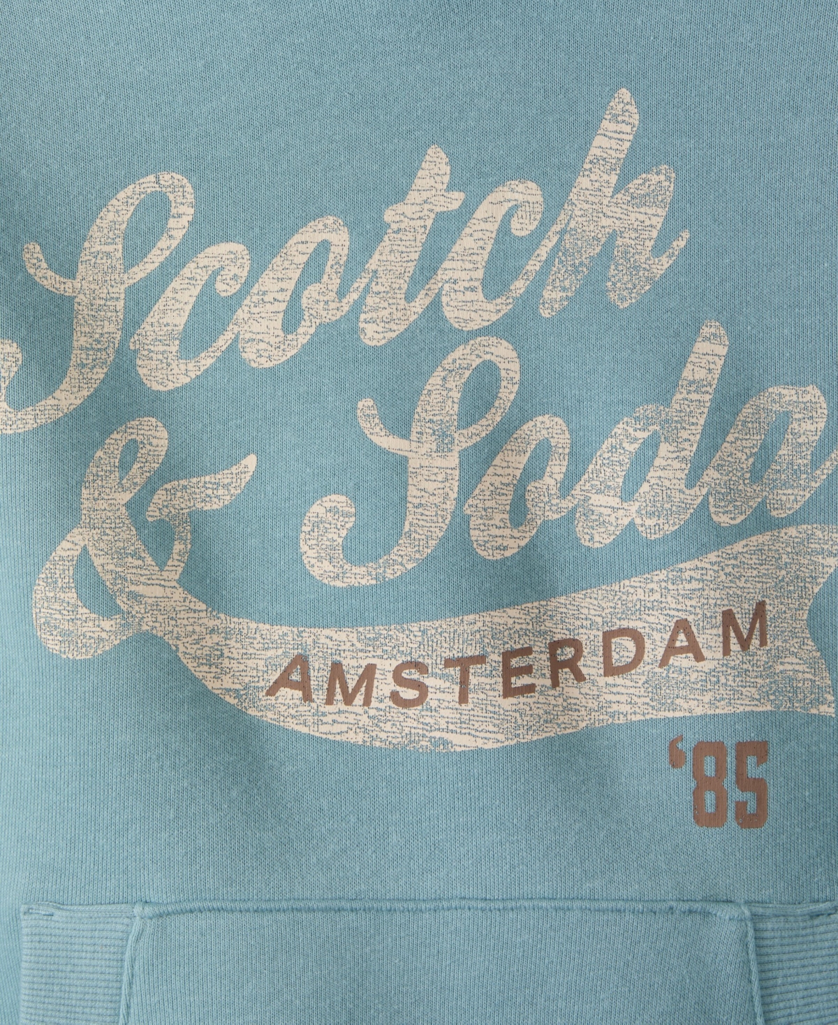 Scotch & Soda Big Boys Graphic Fleece Hoodie In Bay Blue