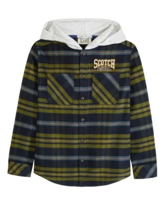 Big Boys Yarndye Hooded Shirt Jacket