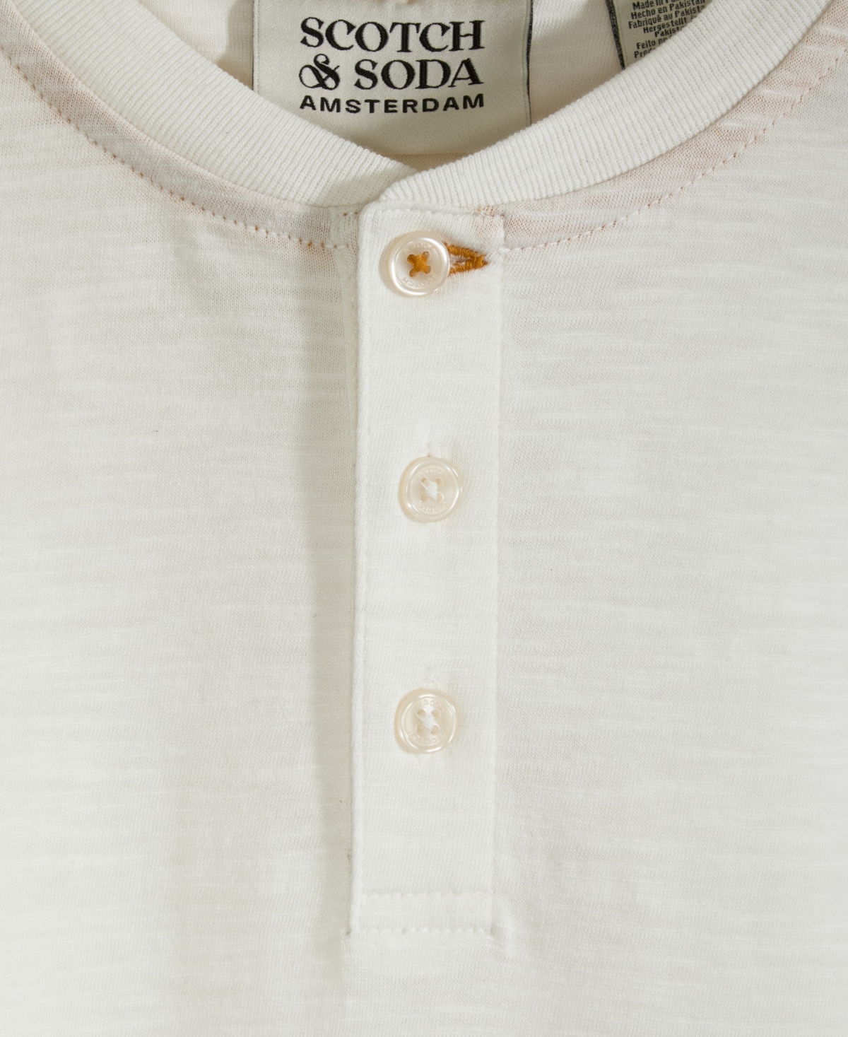 Scotch & Soda Big Boys Slub Jersey Henley T-shirt In Swan