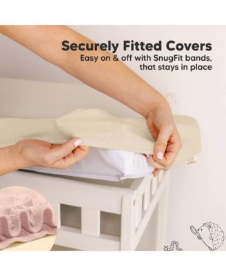 2pk Soothe Changing Pad Covers for Girl, Boy, Soft Cotton Contoured Diaper Changing Table Pad Covers