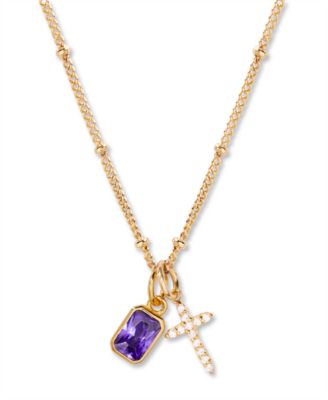 Josephine Cross Birthstone Necklace