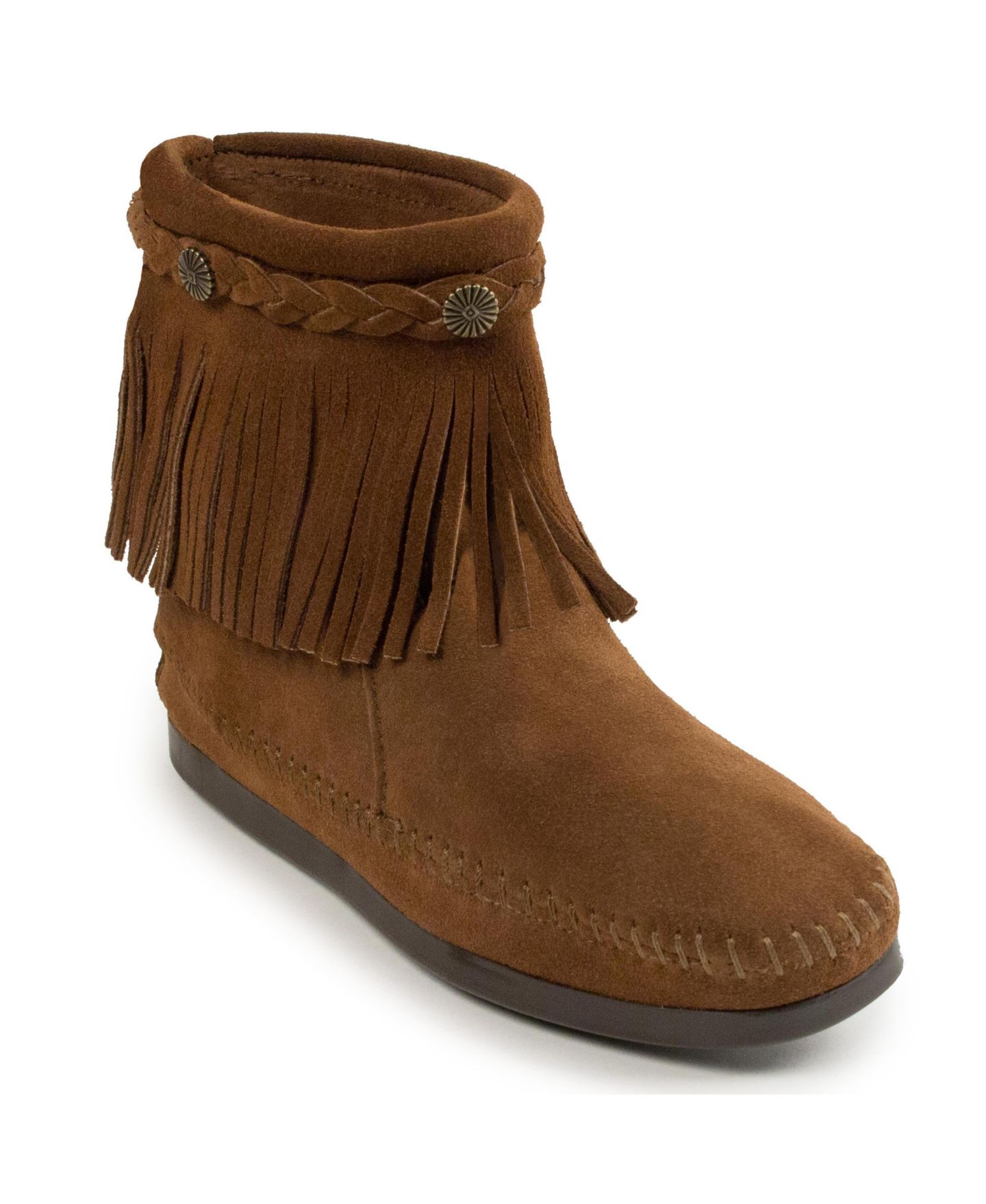 Женские ботинки Minnetonka Suede High Top Back Zip, цвет: Пыльный коричневый — фото 1
