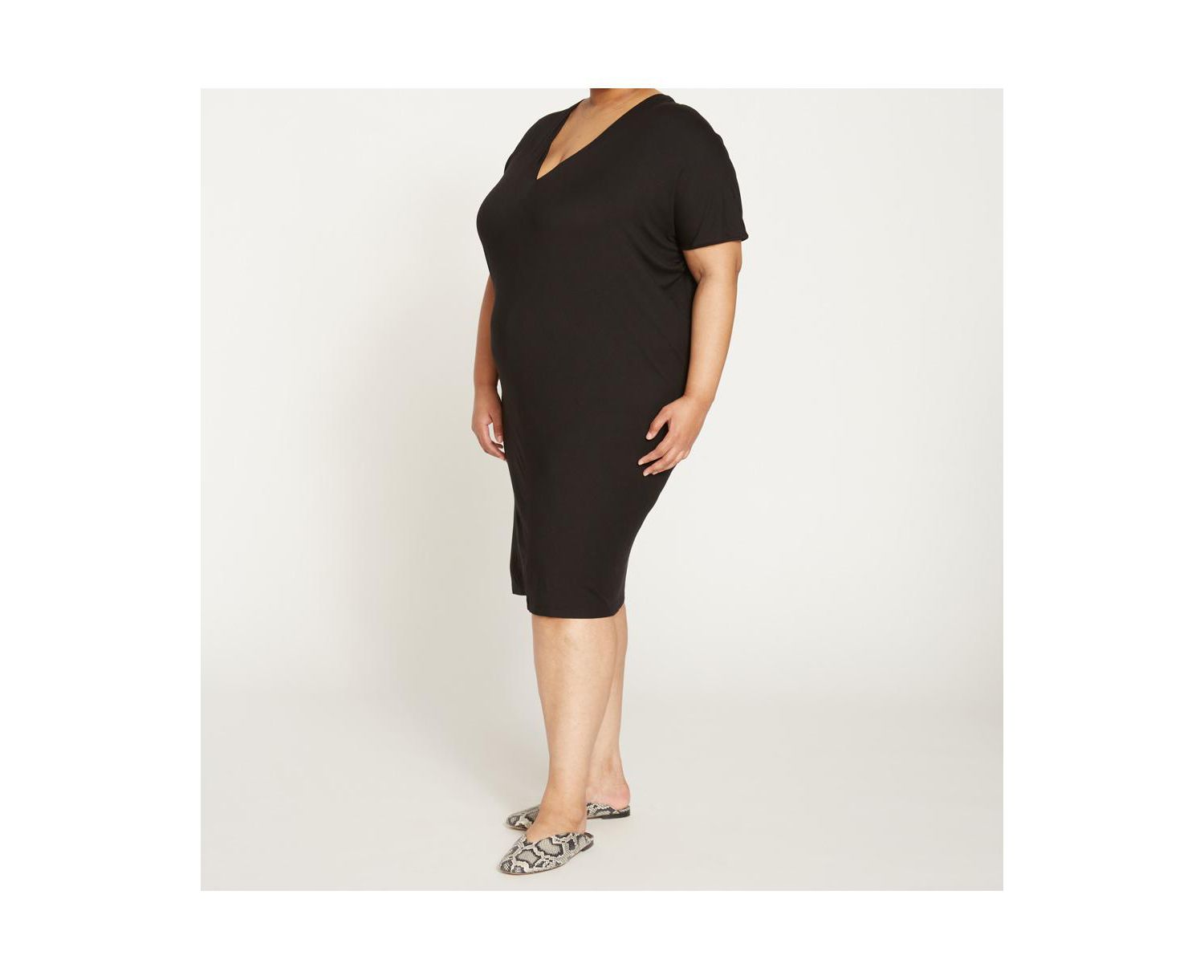 Plus Size Teresa Liquid Jersey V-Neck Dress