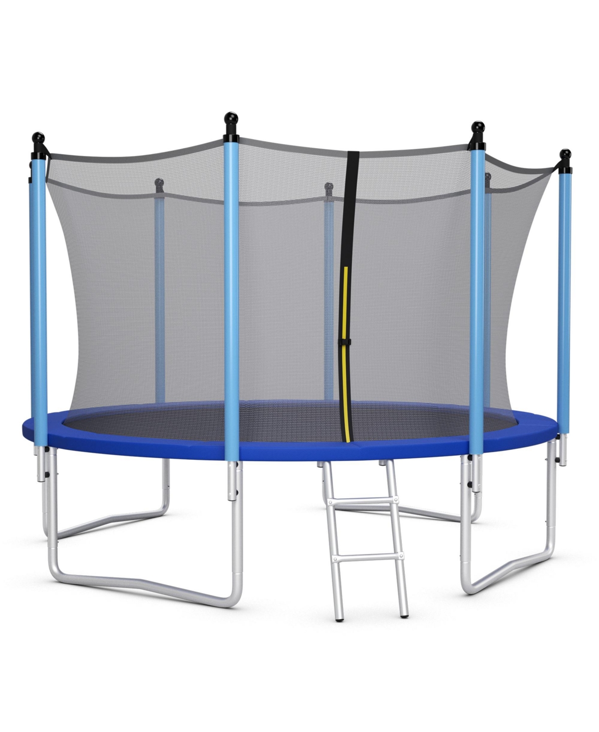 Gymax 14FT Jumping Exercise Recreational Bounce Trampoline for Kids W/Safety Enclosure - Blue+silver+black