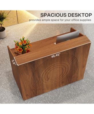 Retail Counter,Modern Front Desk Reception Room Table with Cable Grommet,Reception Desk with Counter